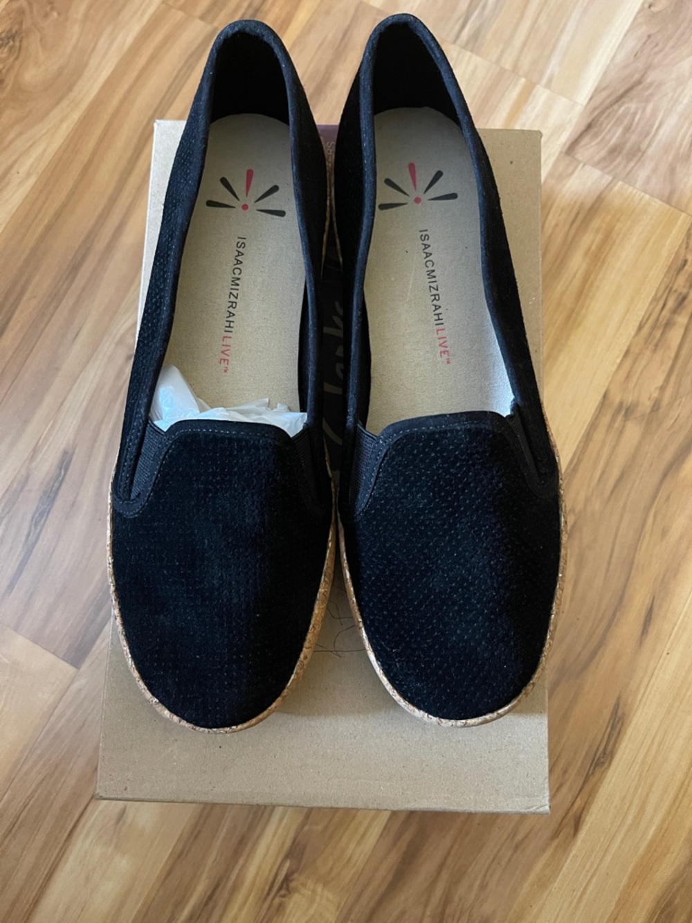 Isaac Mizrahi Black Velvet Slip-On Loafers NWOT